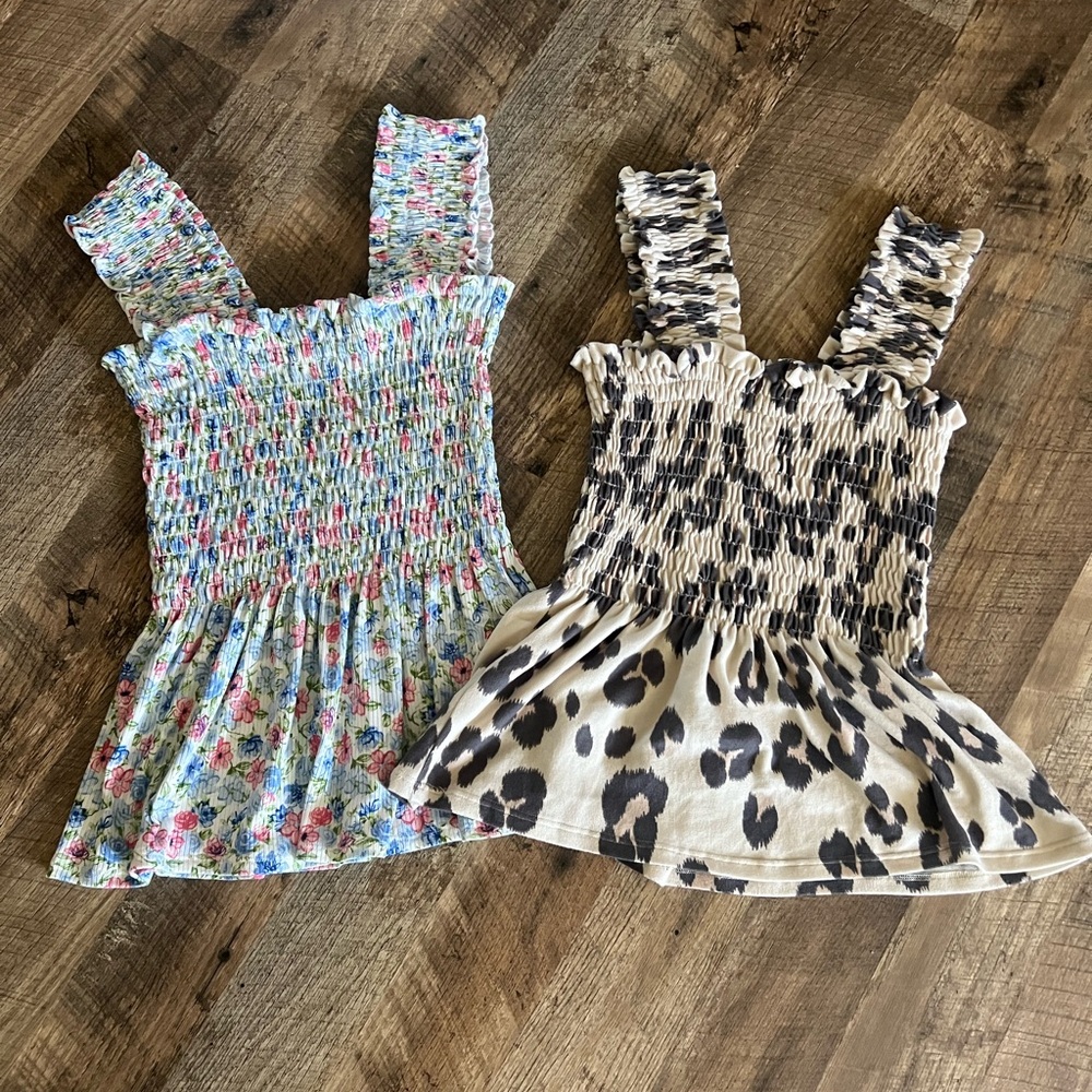 MACARON Multicolor Smocked Tops